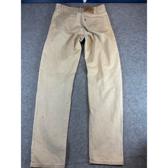 Levis 550 Jeans Men 33x34 Beige Denim Relaxed Fit Straight Leg Orange Tab Grunge - Picture 2 of 13